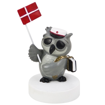 Studenter ugle m. bog - Rød hue, KBF